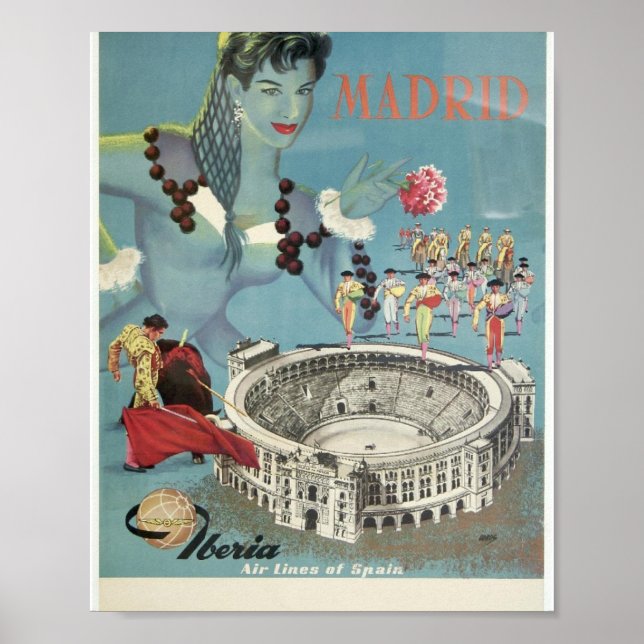 Iberia Vintage „Madrid " Poster (Vorne)