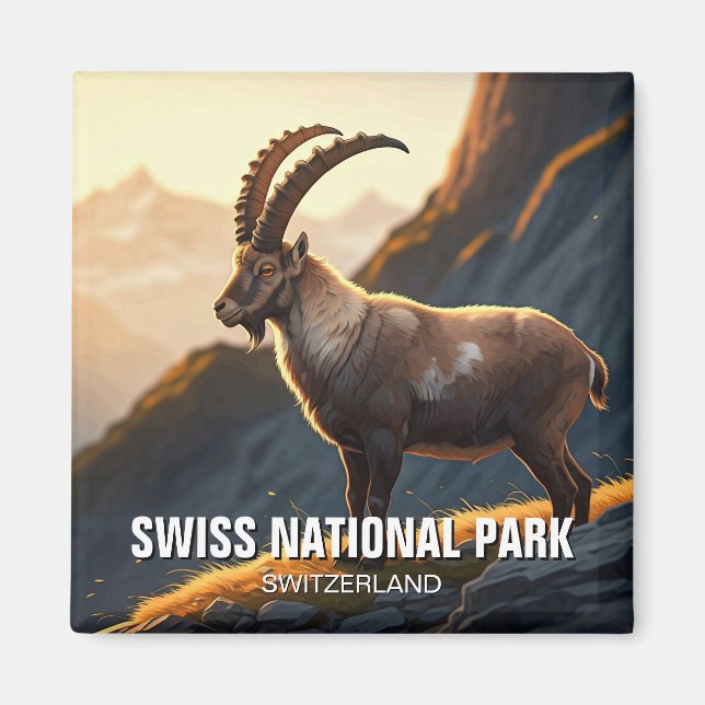 Ibex im Schweizer Nationalpark Schweiz Magnet (Vorne)