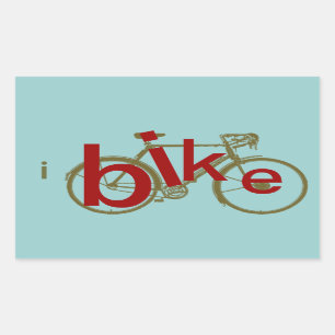 ibike ~ love cycling rechteckiger aufkleber