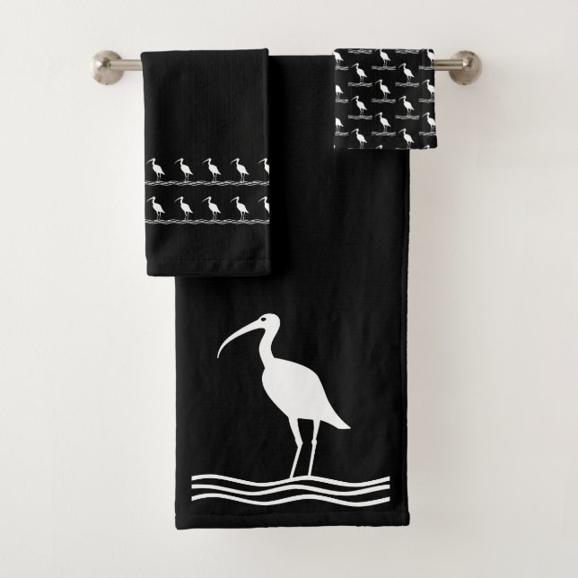 Ibis-Wasservogel-Badezimmer Badhandtuch Set (Insitu)