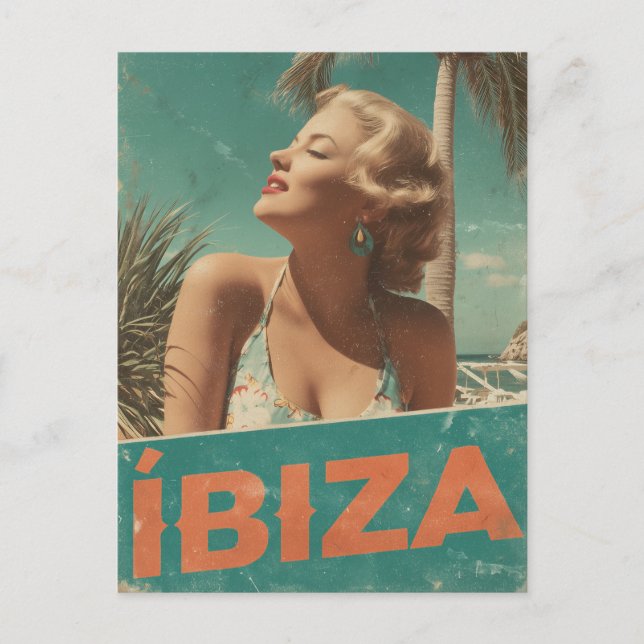 Ibiza 50er Vintag Postkarte (Vorderseite)