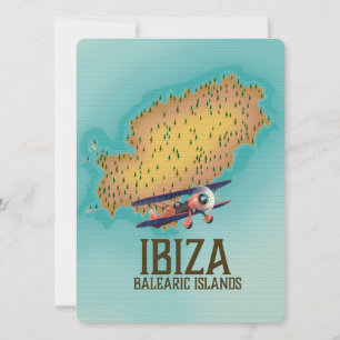 Ibiza Balearen Inseln Karte Poster