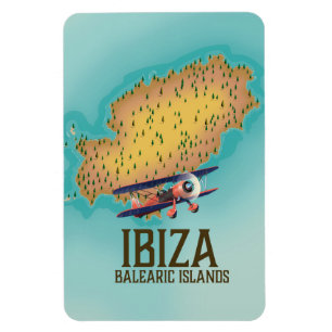 Ibiza Balearen Inseln Kartenposter Magnet