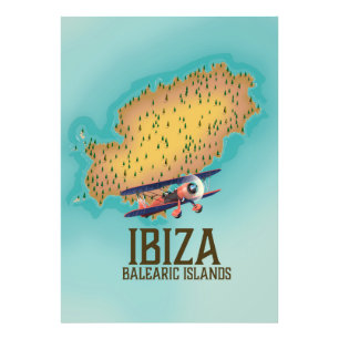 Ibiza Baleareninseln Kartenplakat Fotodruck