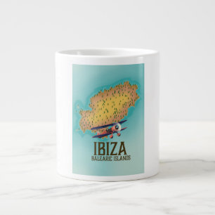 Ibiza Baleareninseln Kartenplakat Jumbo-Tasse