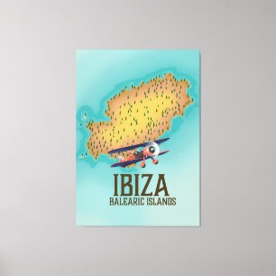 Ibiza Baleareninseln Kartenplakat Leinwanddruck