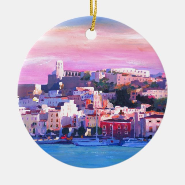 Ibiza Eivissa alte Stadt-und Hafen-Perle Keramikornament (Vorne)