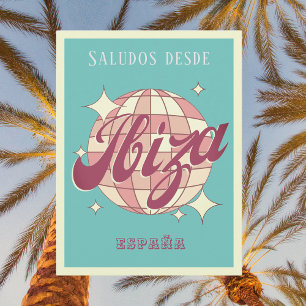 Ibiza España Retro-Vintage-Party-Postkarte Postkarte