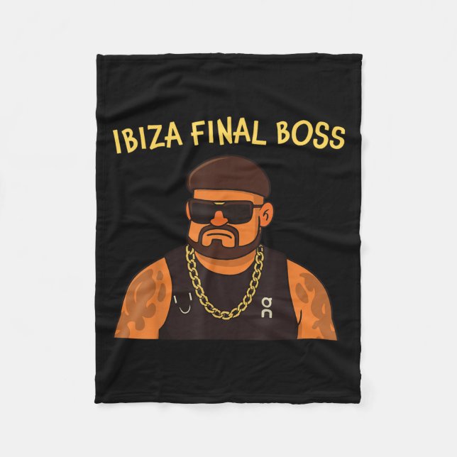 Ibiza Final Boss Funny Funny Meme Club Partys Fleecedecke (Vorderseite)