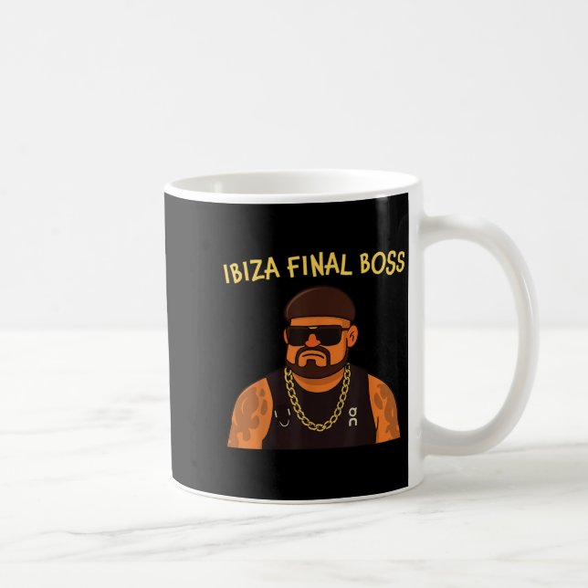 Ibiza Final Boss Funny Funny Meme Club Partys Kaffeetasse (Rechts)