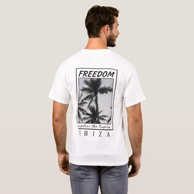 Ibiza Freedom | Premium Aesthetic Palm Graphic T-S T-Shirt (Schwarz voll)