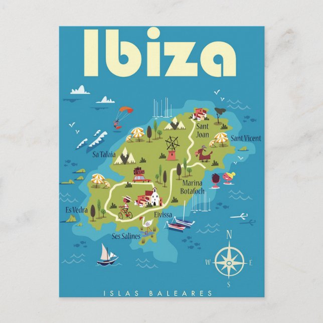 Ibiza Illustrierte Karte (Vorderseite)