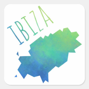 Ibiza Karte Quadratischer Aufkleber