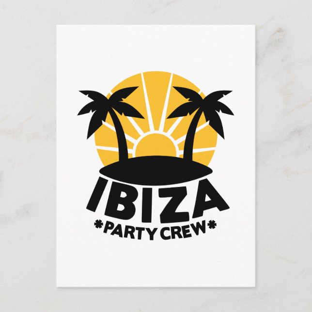 Ibiza Party Crew Postkarte (Vorderseite)