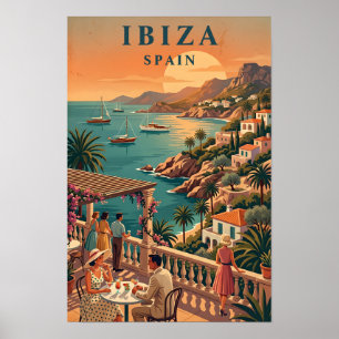 Ibiza-Reiseplakat im Vintage-Stil Spanische Insel Poster