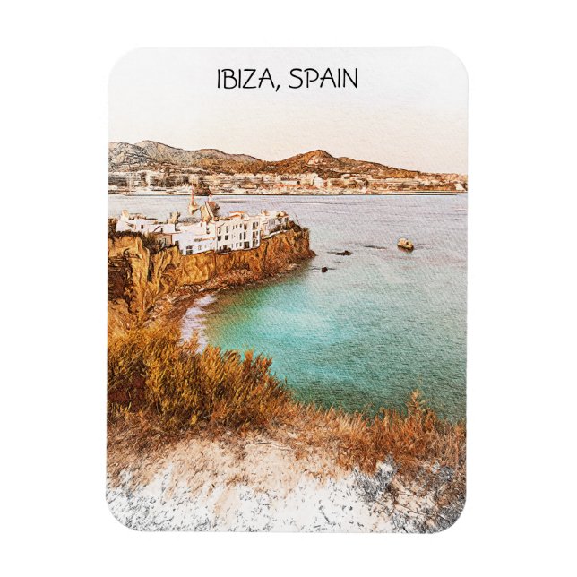 Ibiza Spain Baleares Insel Landschaft Magnet (Vertikal)