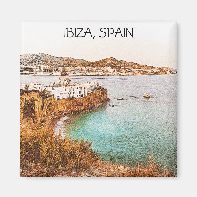 Ibiza Spain Baleares Insel Landschaft Magnet (Vorne)