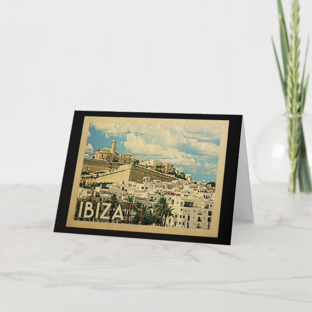 Ibiza Spain Vintage Travel Karte (Vorderseite)