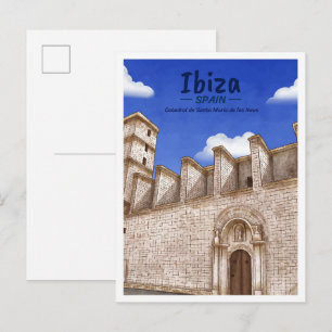 Ibiza Spanien Aquarell Reise Postkarte