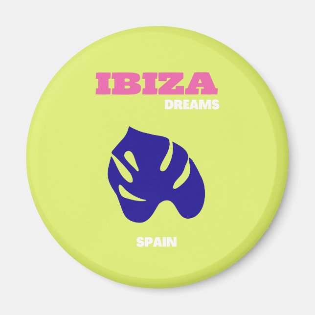 Ibiza, Spanien, Art Reisen, Preppy, Green Magnet (Vorne)