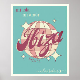 Ibiza Spanien Baleareninsel Vintages Retro-Poster Poster