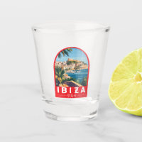 Ibiza Spanien Illustration Reisen Vintag