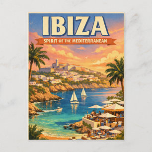 Ibiza, Spanien, in klassischem Retro-Look Postkarte