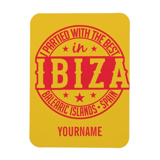 IBIZA Spanien - kundenspezifischer Monogramm-Magne Magnet (Vertikal)