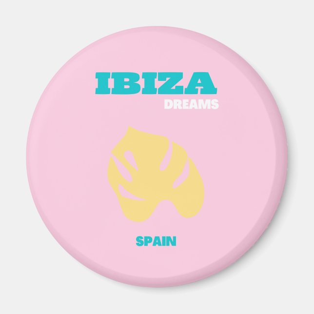 Ibiza, Spanien Kunst, Preppy, Pink Magnet (Vorne)