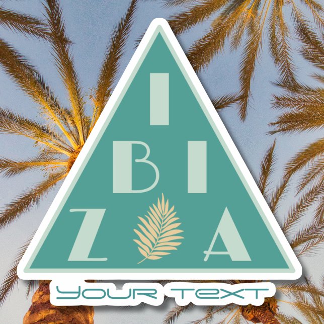 Ibiza Spanien Logo für moderne Strandfarben Aufkleber (Von Creator hochgeladen)