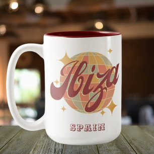 Ibiza Spanien Party Disco-Kugel Retro Vintage Zweifarbige Tasse