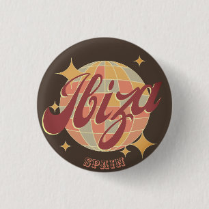 Ibiza Spanien Party Diskothek Retro Vintag Button