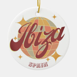 Ibiza Spanien Party Diskothek Retro Vintag Keramik Ornament