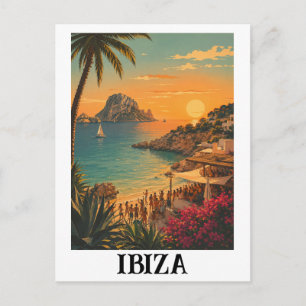 Ibiza Spanien Party Sommerurlaub Vintage Postkarte