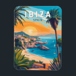 Ibiza Spanien Reisen Kunst, Dichtung und Musik Vin Magnet<br><div class="desc">Ibiza retro Vektor Reise Design. Ibiza ist eine der Balearen Inseln,  ein Archipel von Spanien im Mittelmeer.</div>