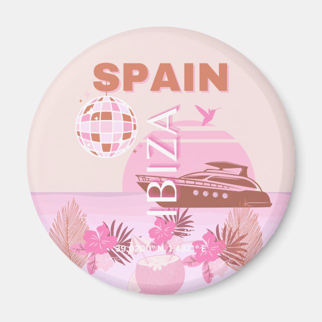 Ibiza, Spanien, Reisen Kunst, Preppy Art, Pasta Magnet (Vorne)