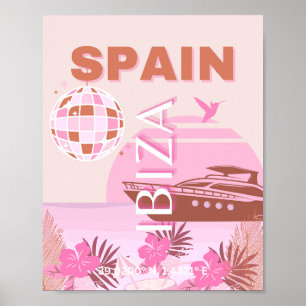 Ibiza, Spanien, Reisen Kunst, Preppy Art, Pasta Poster