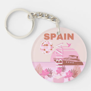 Ibiza, Spanien, Reisen Kunst, Preppy Art, Pasta Schlüsselanhänger