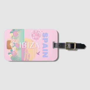Ibiza, Spanien, Reisen Kunst, Preppy Art, Pink Gepäckanhänger