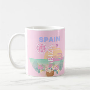 Ibiza, Spanien, Reisen Kunst, Preppy Art, Pink Kaffeetasse