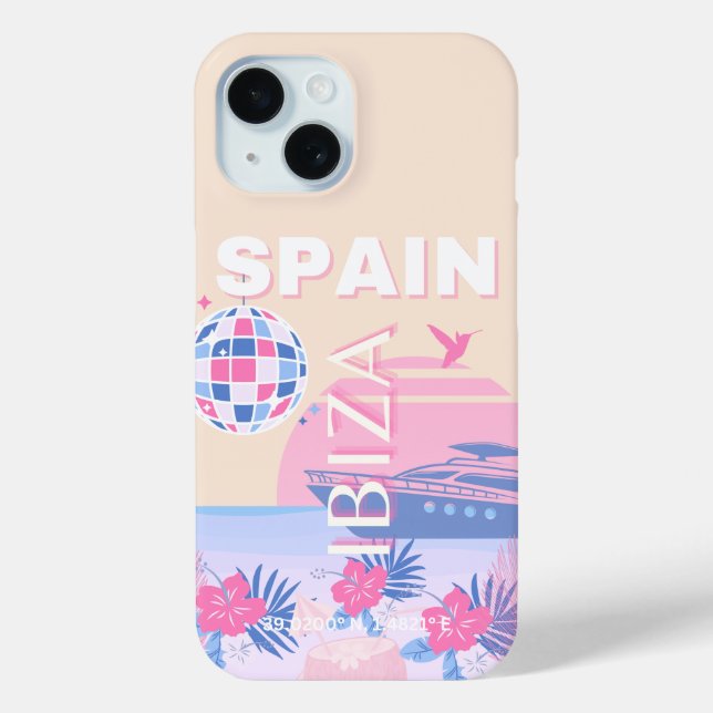 Ibiza, Spanien, Reisen Kunst, Preppy Art, Pink, Pa Case-Mate iPhone Hülle (Rückseite)