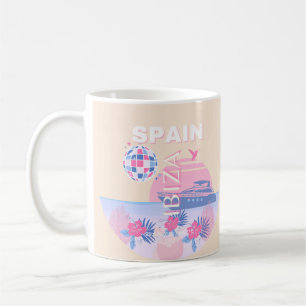 Ibiza, Spanien, Reisen Kunst, Preppy Art, Pink, Pa Kaffeetasse