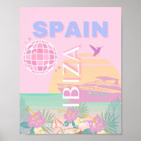 Ibiza, Spanien, Reisen Kunst, Preppy Art, Pink