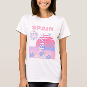 Ibiza, Spanien, Reisen Kunst, Preppy Art, Pink T-Shirt