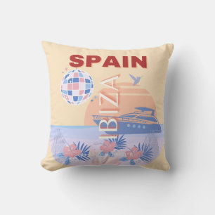 Ibiza, Spanien, Reisen Kunst, Retro Kunst, Pasta Kissen