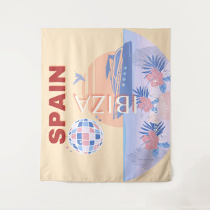 Ibiza, Spanien, Reisen Kunst, Retro Kunst, Pasta Wandteppich