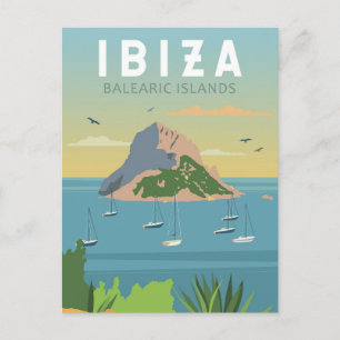 Ibiza Spanien Reisen Vintage Kunst Postkarte