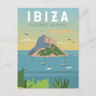 Ibiza Spanien Reisen Vintage Kunst Postkarte