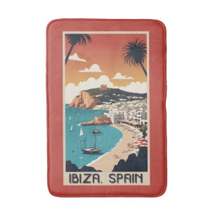 Ibiza, Spanien Reiseplakat Badematte