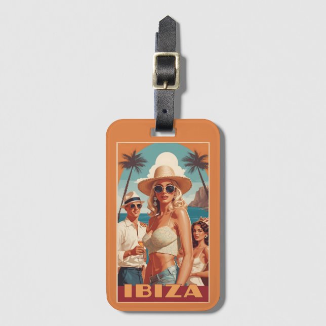 Ibiza, Spanien Reiseplakat Gepäckanhänger (Vorderseite Vertikal)